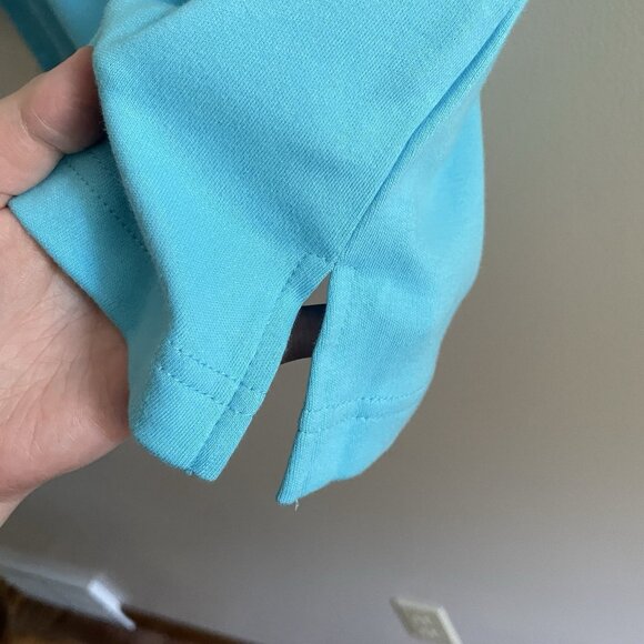 Quacker Factory Women L Blue Rhinestone Braided Sparkle 3/4 Sleeves T-Shirt NWT - Picture 2 of 10